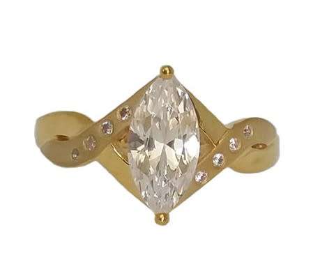 *CD DESIGNER JEWELRY*2.08ct CZ Engagement Style Ring in 925 Sterling Silver 9ct Gold Finish-Size 8.5