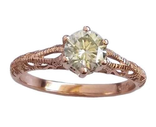 *CD DESIGNER JEWELRY* 0.82ct Moissanite Ring with Rose Gold Finish- 8.5