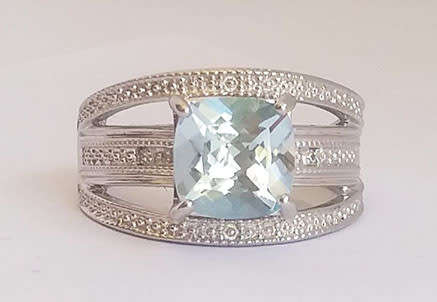 *CD DESIGNER JEWELRY*2.01ctw Natural Topaz and CZ Engagement Ring in 925 Sterling Silver**Size Q*
