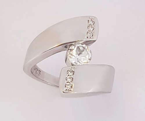 *CD DESIGNER JEWELRY*1.57ctw Clear CZ Wrap Ring in 925 Sterling Silver- Size 8.5