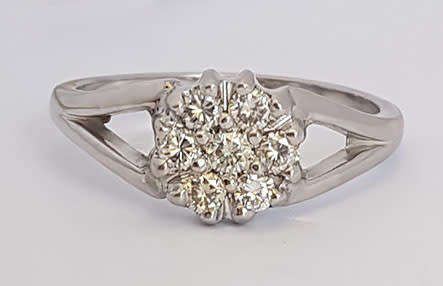 CD DESIGNER JEWELRY* 0.49ctw Diamond Split Band Ring in 925 Sterling Silver- Size 9