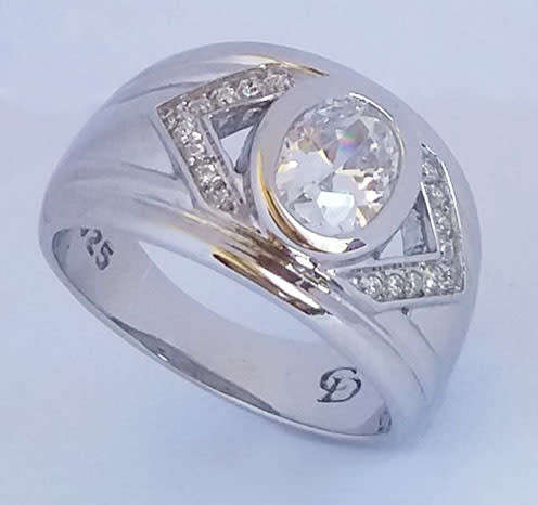 1.09ctw CZ Ring in Silver- Size P