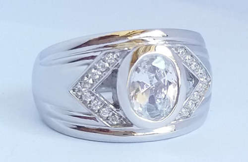 1.09ctw CZ Ring in Silver- Size P