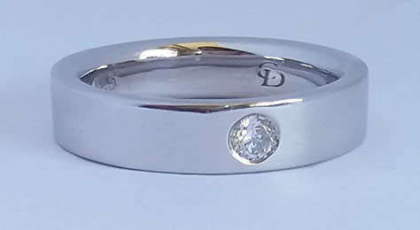 *CD DESIGNER JEWELRY* 0.17ct Bezel CZ Band in Silver- Size U