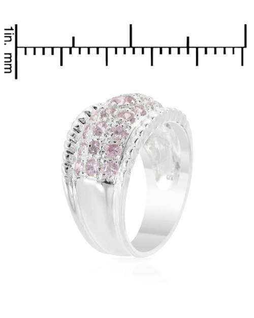 Pink Cubic Zirconia Dress Ring in 925 Sterling Silver- Size 8