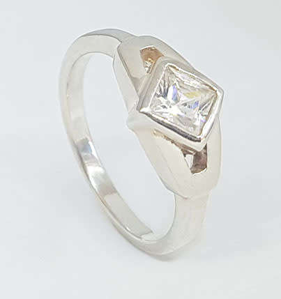 925 Sterling Silver 0.40ct Clear CZ Ring- Size 5.5
