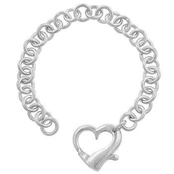 Costume Link Bracelet with Heart Clasp