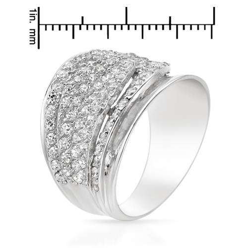 CZ Cluster Dress Ring in Silver- Size 7