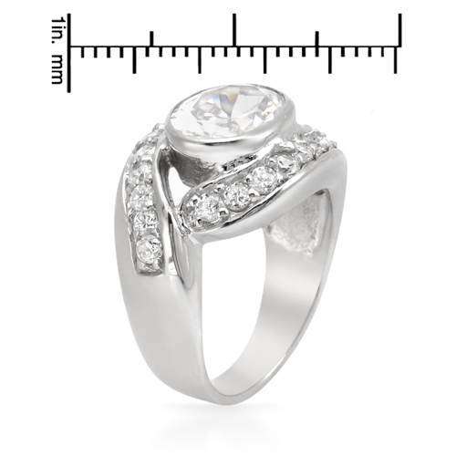 16.60ctw CZ Split band Ring in Silver- Size 6.5