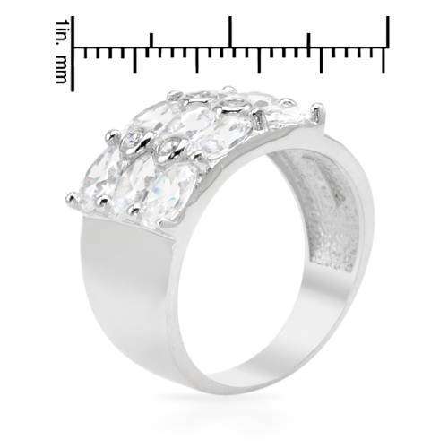 4.45ctw Oval CZ Cluster Ring in 925 Sterling Silver- Size 8