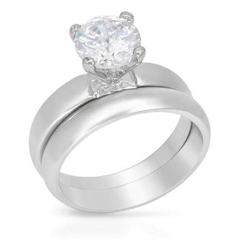 2.25ctw CubicZirconia Set in Silver- Size 5.5