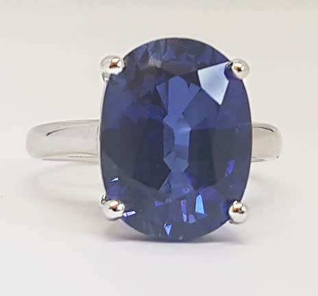 *CD DESIGNER JEWELRY* 10.11 ct Synhetic Sapphire Ring in 925 Sterling Silver
