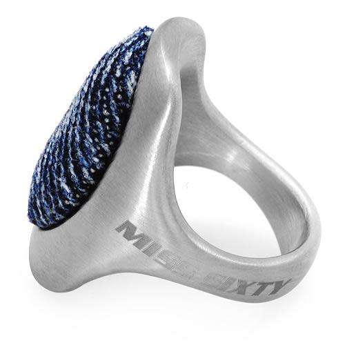 STAINLESS STEEL DENIM DRESS RING- Size 6, 7.5