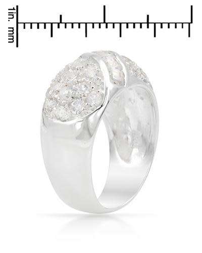 Clear Multi Cut Cubic Zirconia Dress Ring in 925 Sterling Silver- Size 7/8