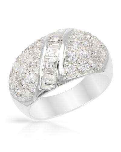 Clear Multi Cut Cubic Zirconia Dress Ring in 925 Sterling Silver- Size 7/8