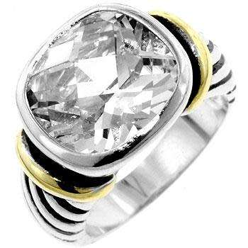 6ctw- Tutone Cable-Style Ring- Size 10