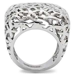 10.3 grams Floral Cut Out Stainless Steel Dress Ring Size 5