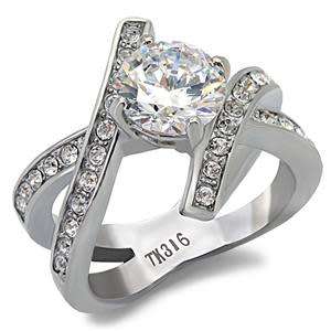 2.16ctw CubicZirconia Stainless Steel Ring Size 5