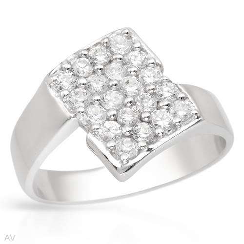 2.00ctw Cubic Zirconia Cluster Ring in 925 Sterling Silver- Size 8.5