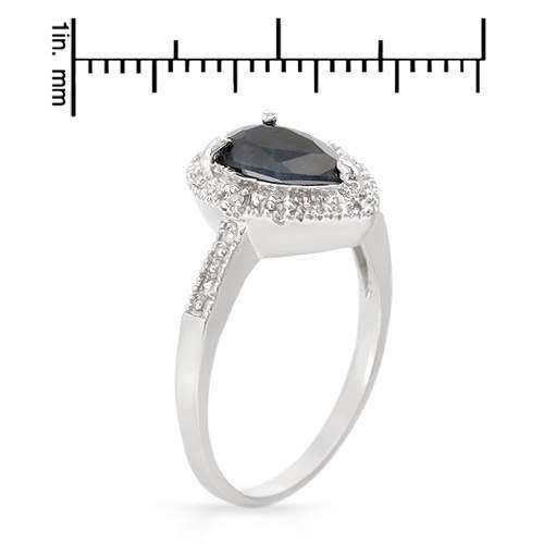 Sapphire and Diamond Ring in 925 Sterling Silver- Size 7
