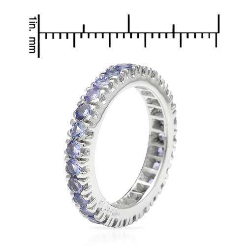 2.70ctw Natural Tanzanite Eternity Band in Silver- Size 7