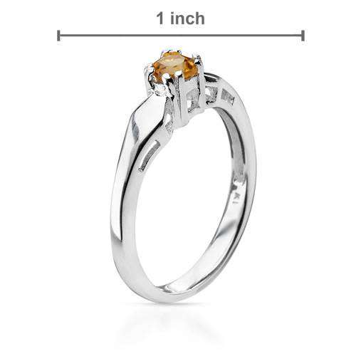 925 Sterling Silver 0.25ctw Citrine Ring- Size 7