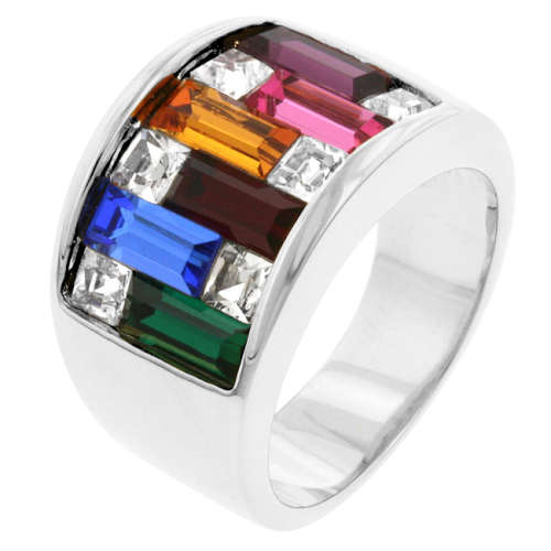 Multi colour Rainbow Costume Ring- Size 6-9