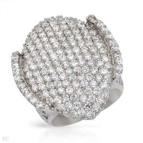 8.50ctw CZ Cluster Ring in Silver- Size 6