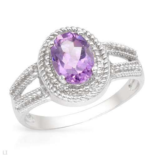 1.24ct Amethyst Ring in Silver- Size 7/ 8
