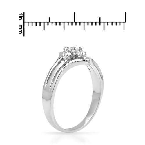 0.50ctw CZ Cluster Ring in Silver- Size 6.5