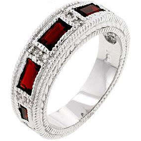 Simulated Pink Ruby Band- Size 6-10