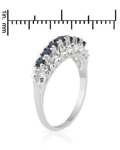 0.7ctw Natural Sapphire band in Silver- Size 7