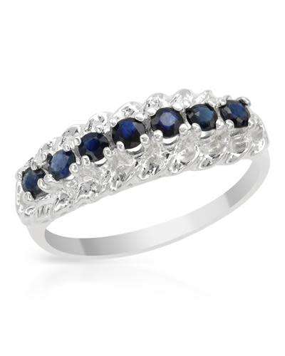 0.7ctw Natural Sapphire band in Silver- Size 7