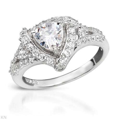 3.50ctw CZ Silver Ring- Size 6/ 7
