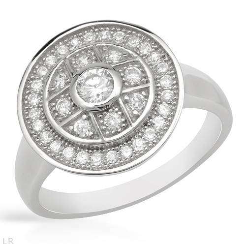 CZ Cluster Ring in 925 Sterling Silver- Size 8