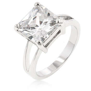 4ct Princess CZ ring- Size 8-10