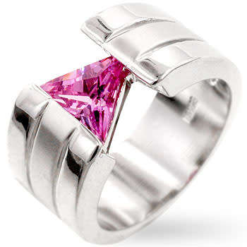 1ct Pink Cubic Zirconia ring- Size 7/ 9