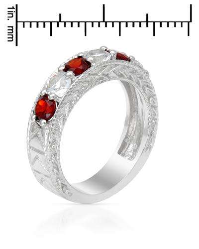 1.81ctw Natural Garnet and Topaz Band in Silver- Size 6
