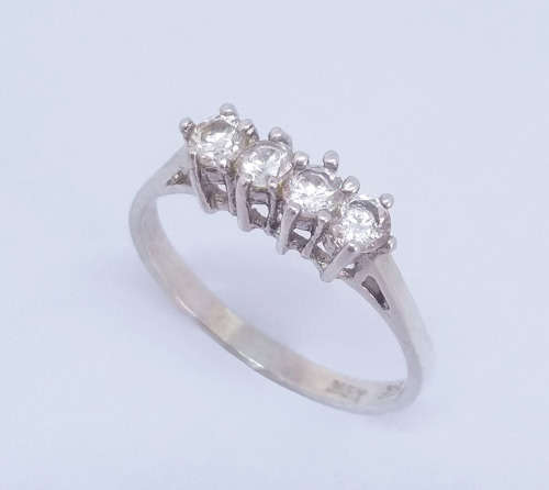 0.40ct CZ Ring in 925 Sterling Silver- Size 9