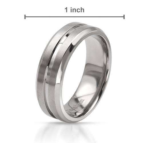Men`s Metallic Titanium Wedding Band- Size 10