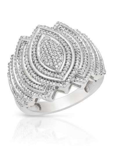 0.25ctw Natural Diamond Cluster Ring in 925 Sterling Silver