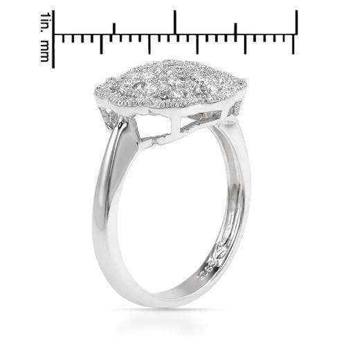 0.43ctw CZ Flower Cluster Ring in Silver- Size 7