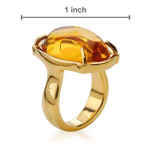 Gold plated Simulated Citrine Ring- Size 5.5/6/7