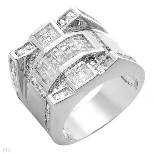 8.80ctw CZ Bulky Ring- Size 10