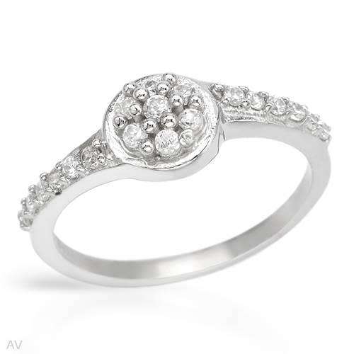 0.95ctw CZ Dress Ring in 925 Sterling Silver- Size 6/7