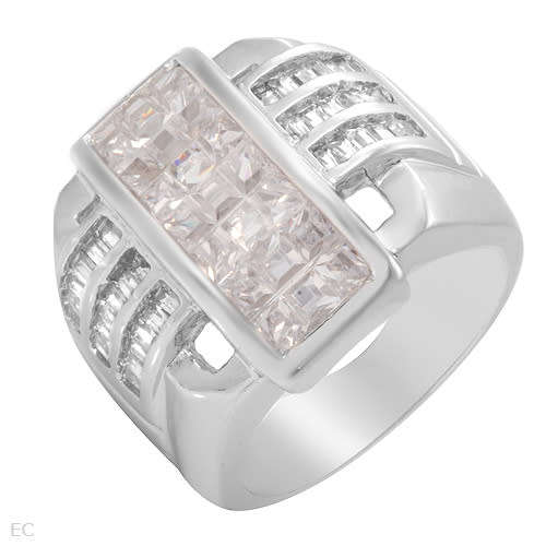 Pink CZ 8.40ctw Broad band Ring- Size 8