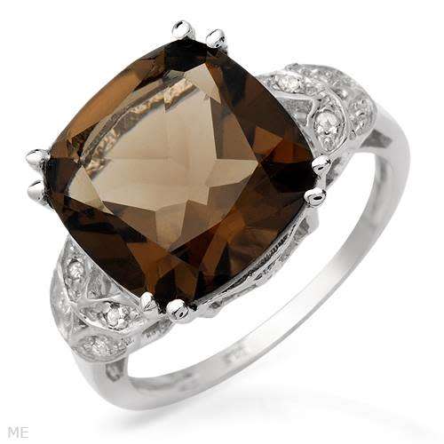 6.32ctw Topaz and Diamond Ring in Silver- Size 7/ 8.5