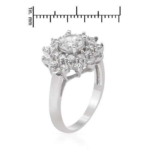 3.85ctw CubicZirconia Engagement Ring in 925 Sterling Silver- Size 5.5/7
