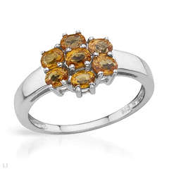 1.75ctw Orange Sapphire Ring in Silver
