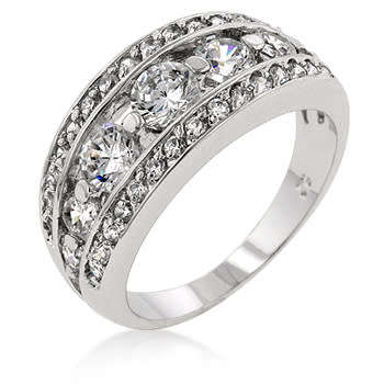 Clear CubicZirconia Costume Eternity Ring- Size 10